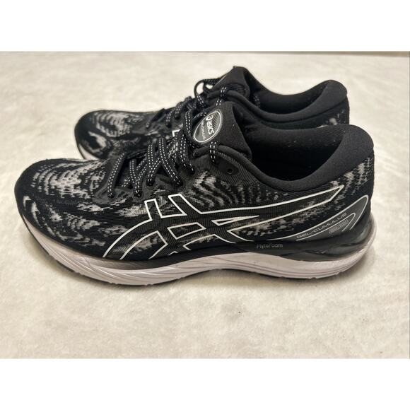 ASICS Women’s Shoes Size 7 Gel Cumulus 23 Black White Running Sneakers Flyte - Picture 4 of 8